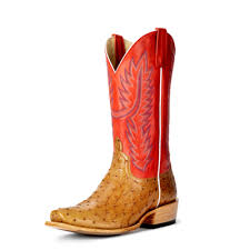 AB Top Hand Collection Antique Saddle FQ Ostrich Boots