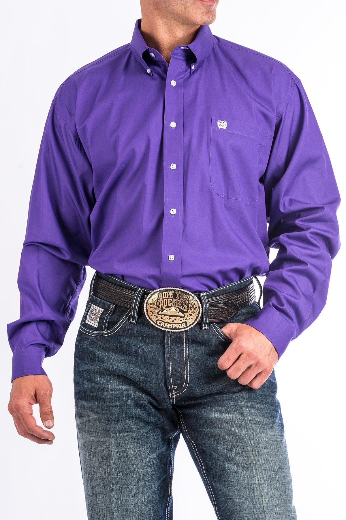 Cinch Purple Button Down Western Shirt