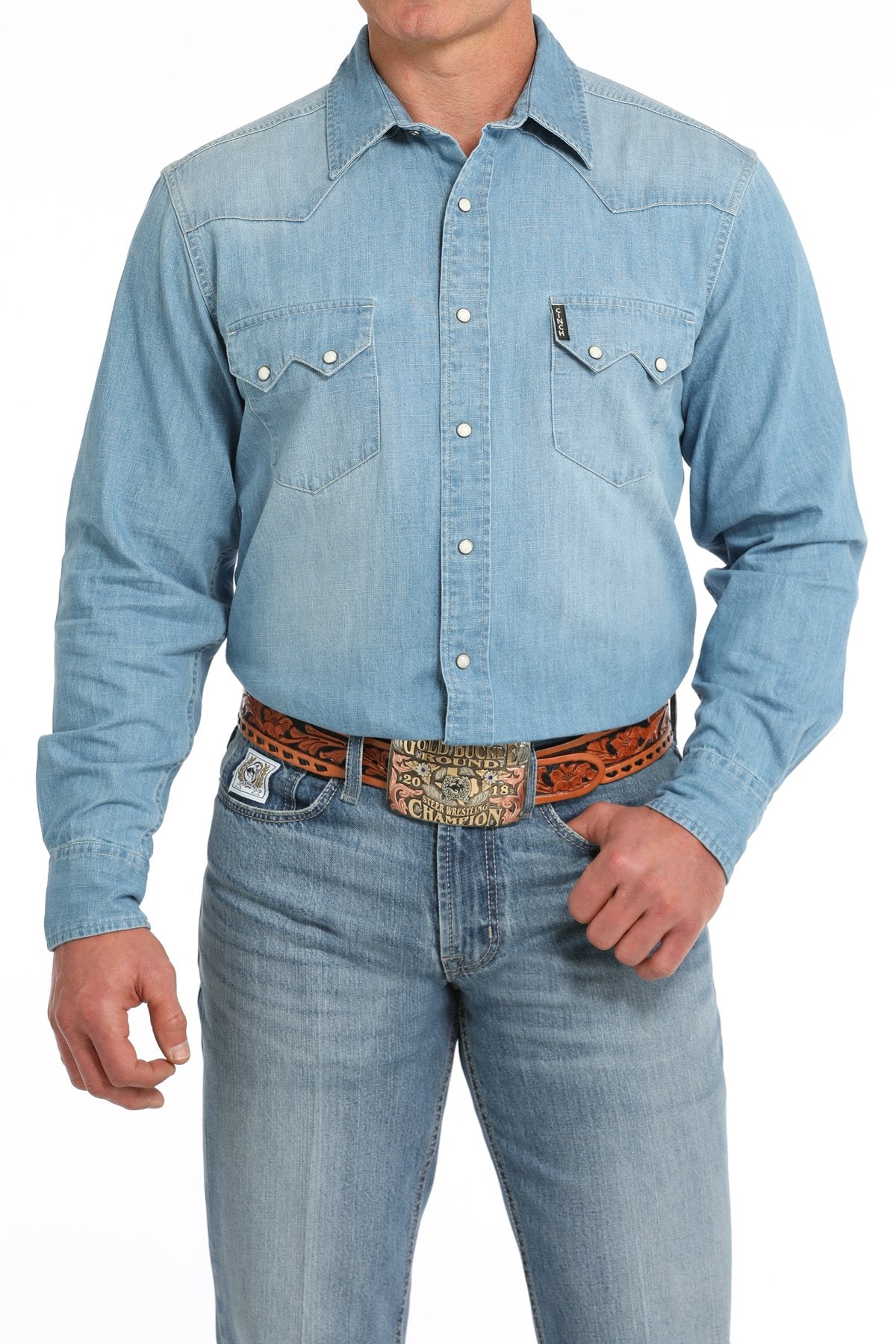 Cinch Modern Fit Denim Snap Front Western Shirt