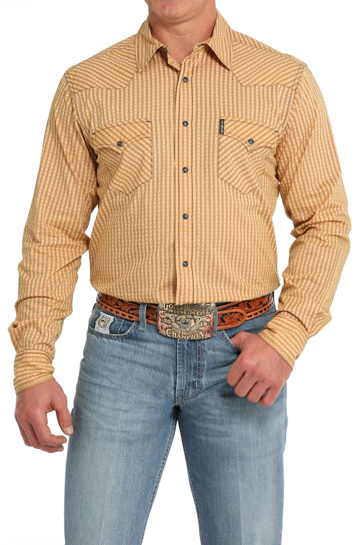 Cinch Modern Fit Stripe Snap Front Western Shirt
