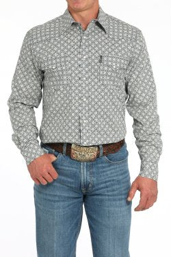 Cinch Modern Fit Geometric Print Snap Front Western Shirt