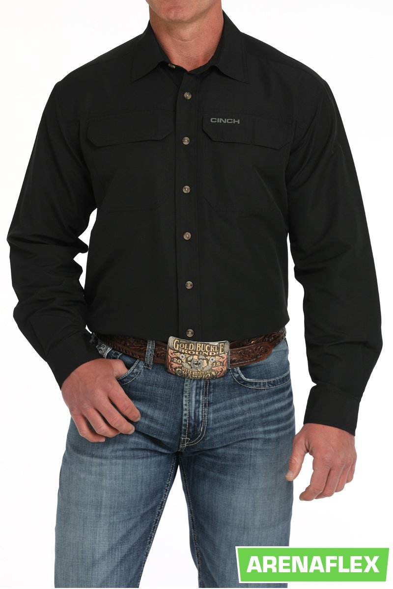 Cinch ArenaFlex Black Long Sleeve Shirt