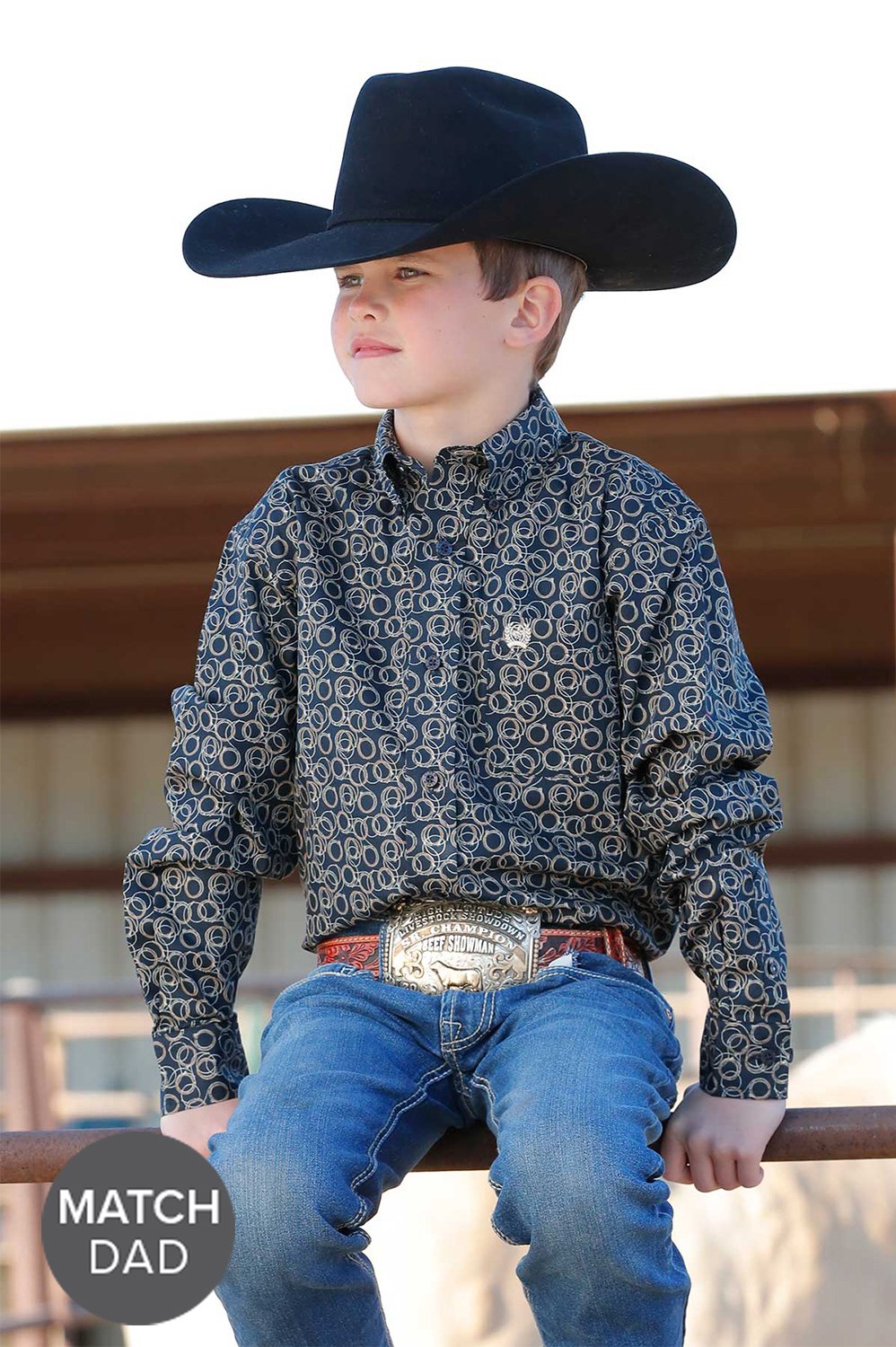 Cinch Boy's Rope Print Button-Down Shirt