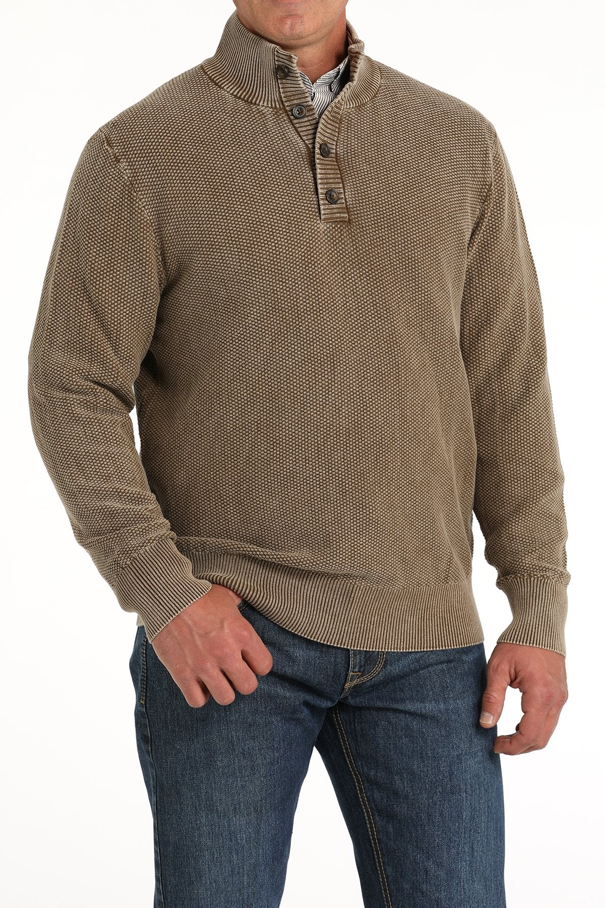 Cinch Jacquard Pullover Sweater