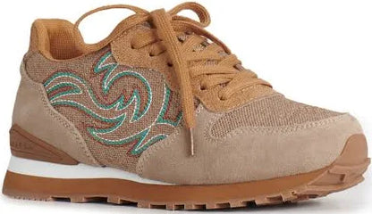 Roper Beige Suede & Western Stitch Sneakers