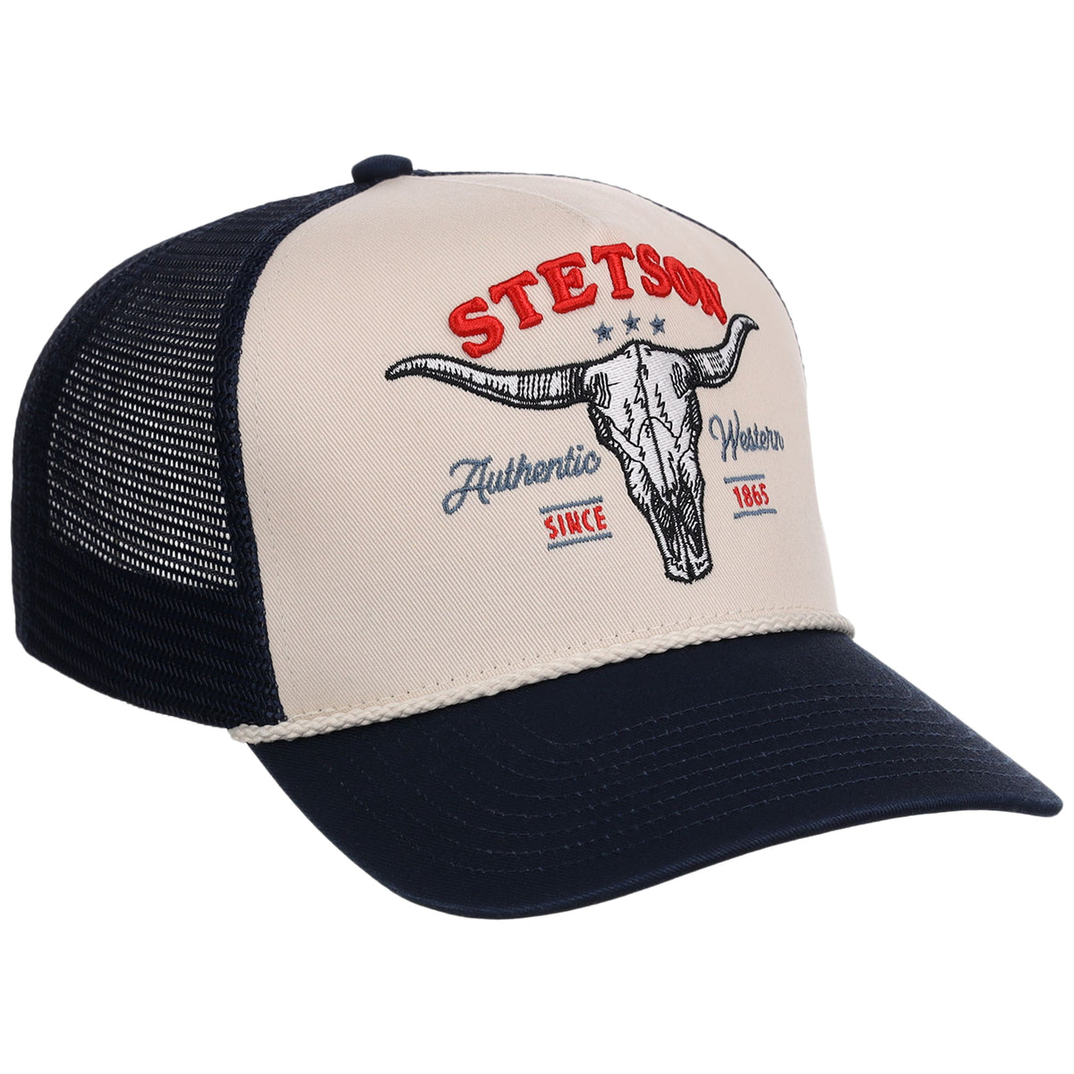 Stetson Denim Skull Trucker Hat