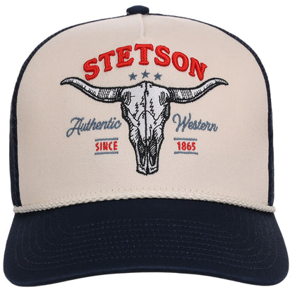 Stetson Denim Skull Trucker Hat
