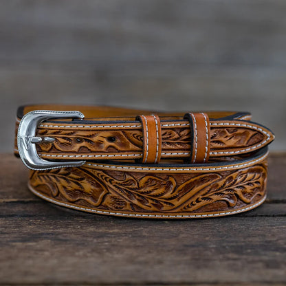 Vogt Silversmiths Russet Running Oak Leaf Taper Belt